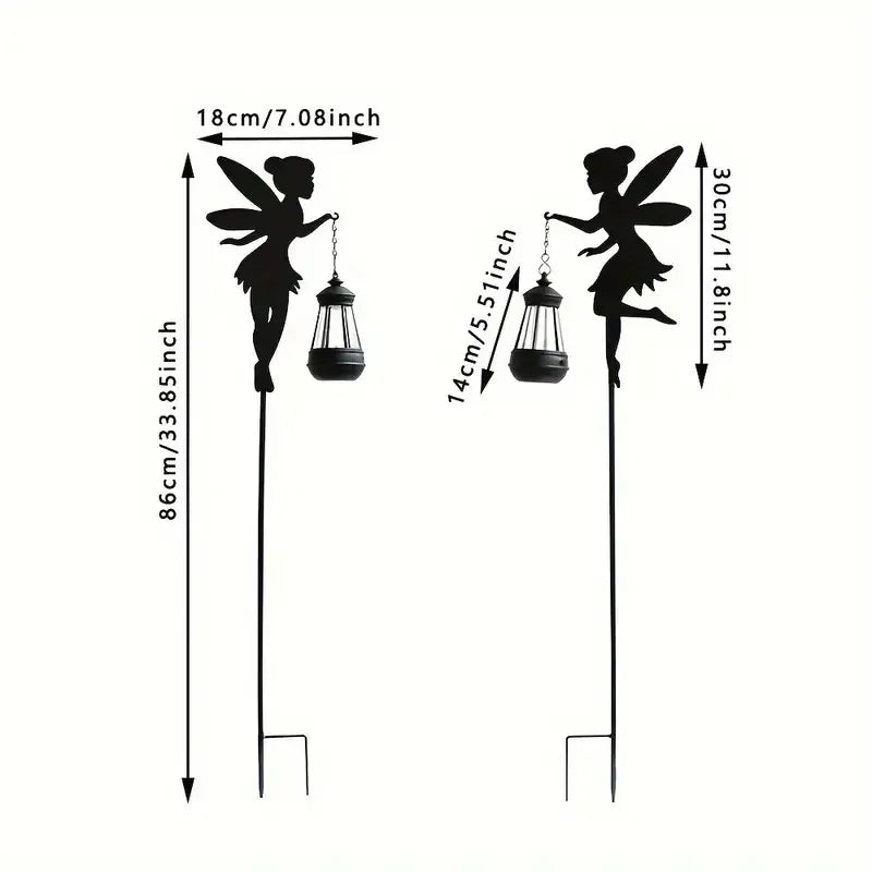 Left and Right Garden Fairies with Solar Lights