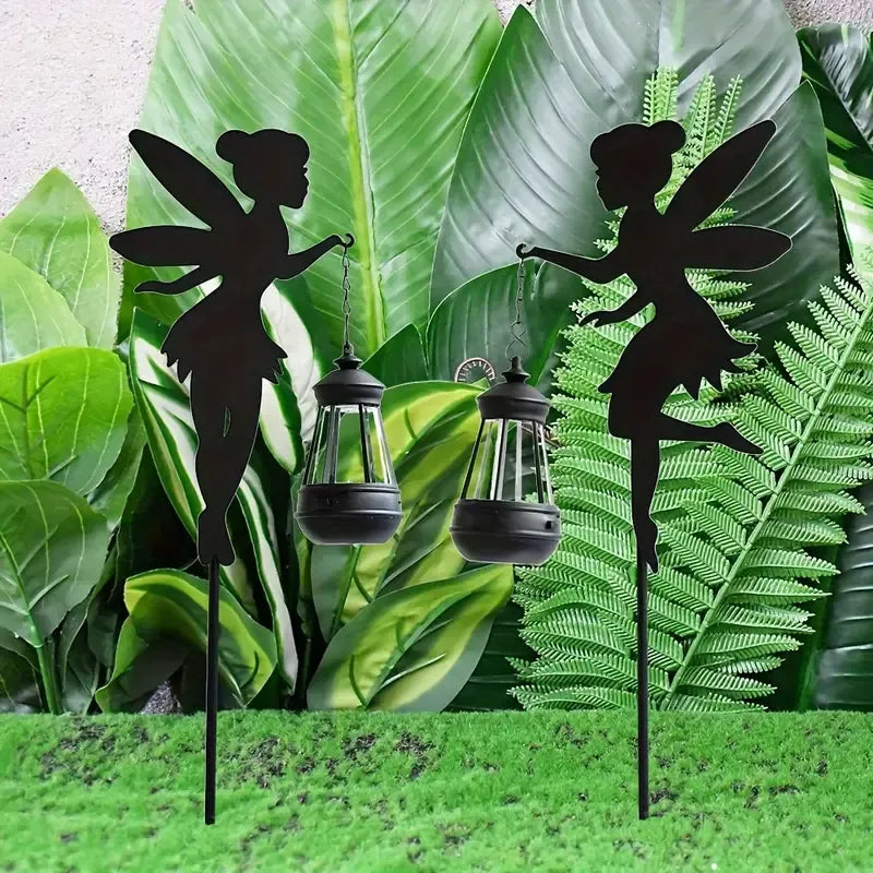 Left and Right Garden Fairies with Solar Lights