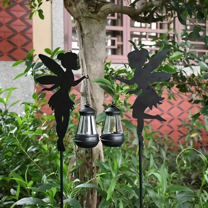 Left and Right Garden Fairies with Solar Lights