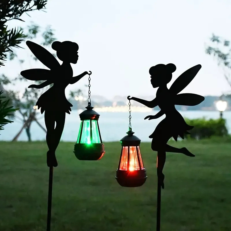 Left and Right Garden Fairies with Solar Lights