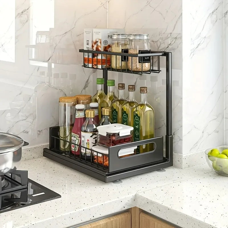 2 Pcs Pull Out Under Sink Organizer