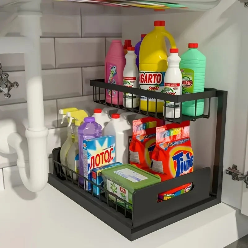 2 Pcs Pull Out Under Sink Organizer