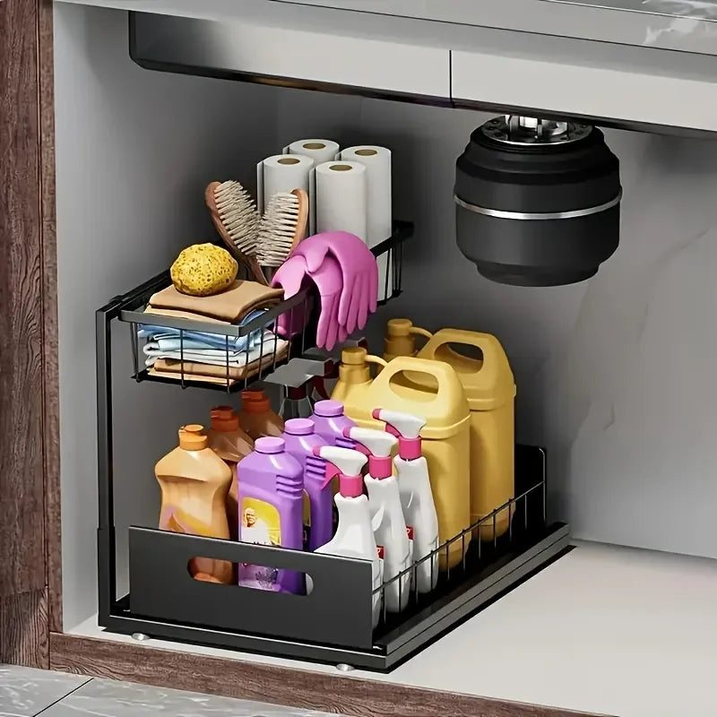 2 Pcs Pull Out Under Sink Organizer
