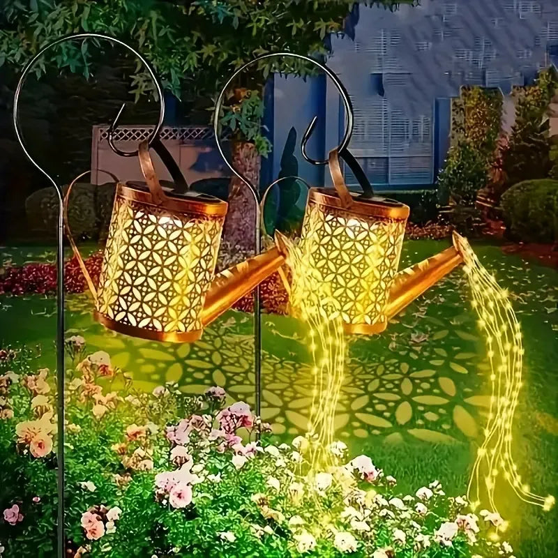 Solar Watering Can with Cascading Lights