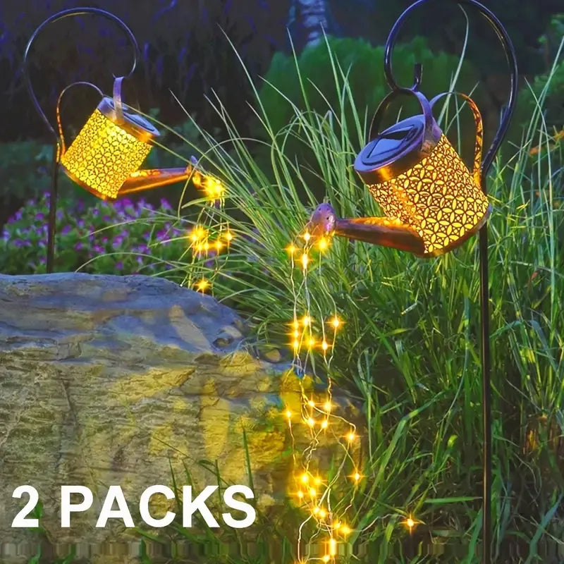 Solar Watering Can with Cascading Lights