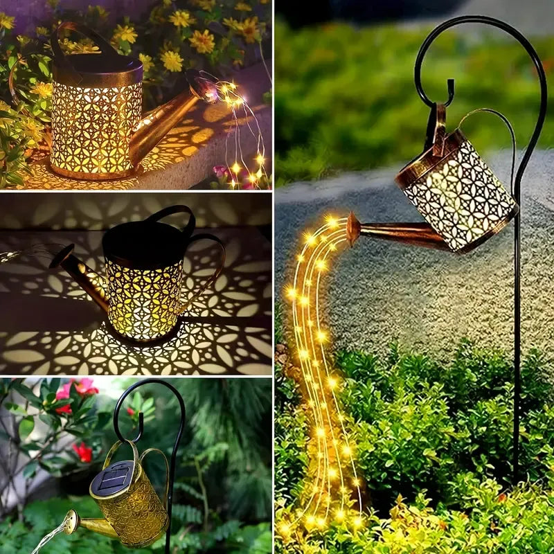 Solar Watering Can with Cascading Lights