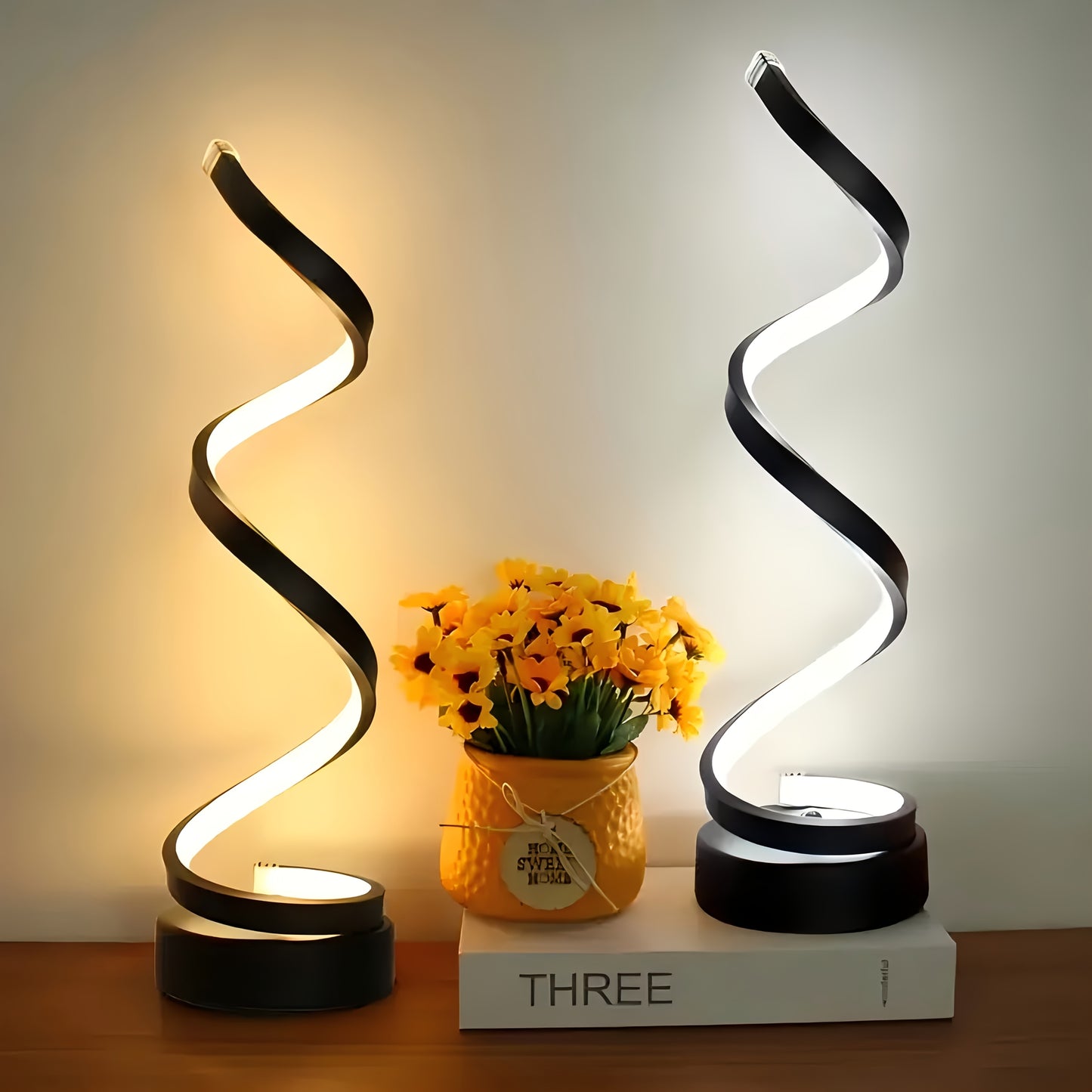 2 Pack Dimmable Spiral Table Lamp