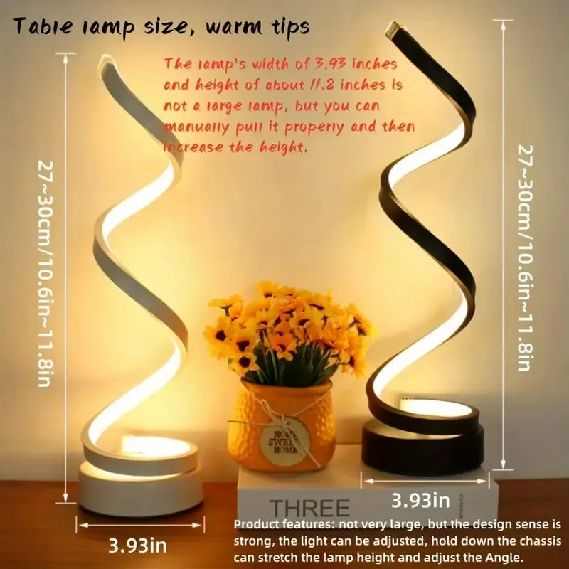 2 Pack Dimmable Spiral Table Lamp