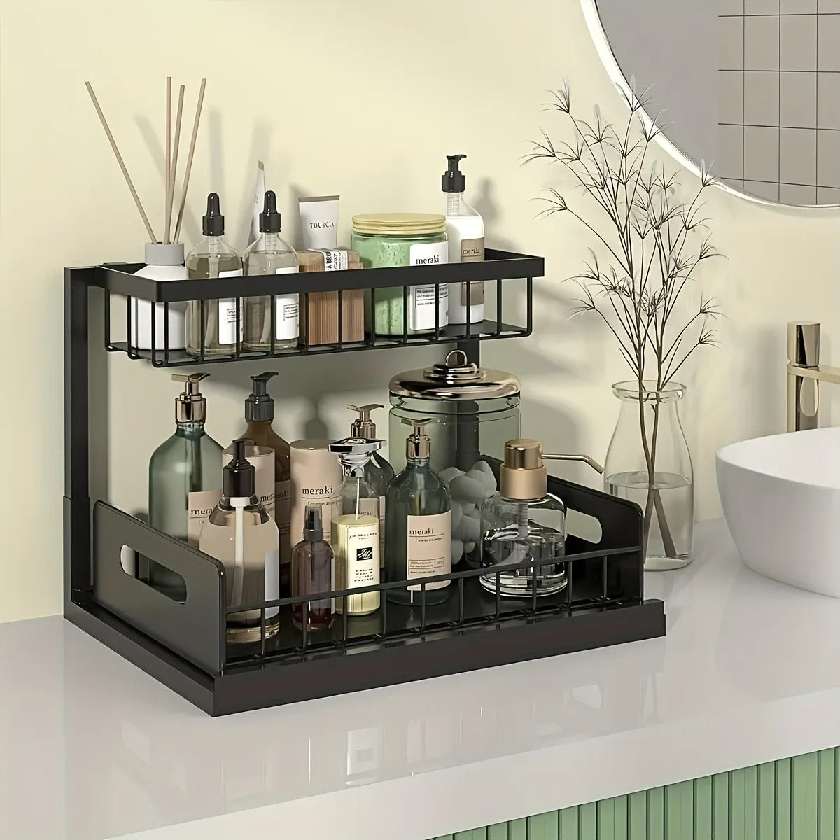 2 Pcs Pull Out Under Sink Organizer