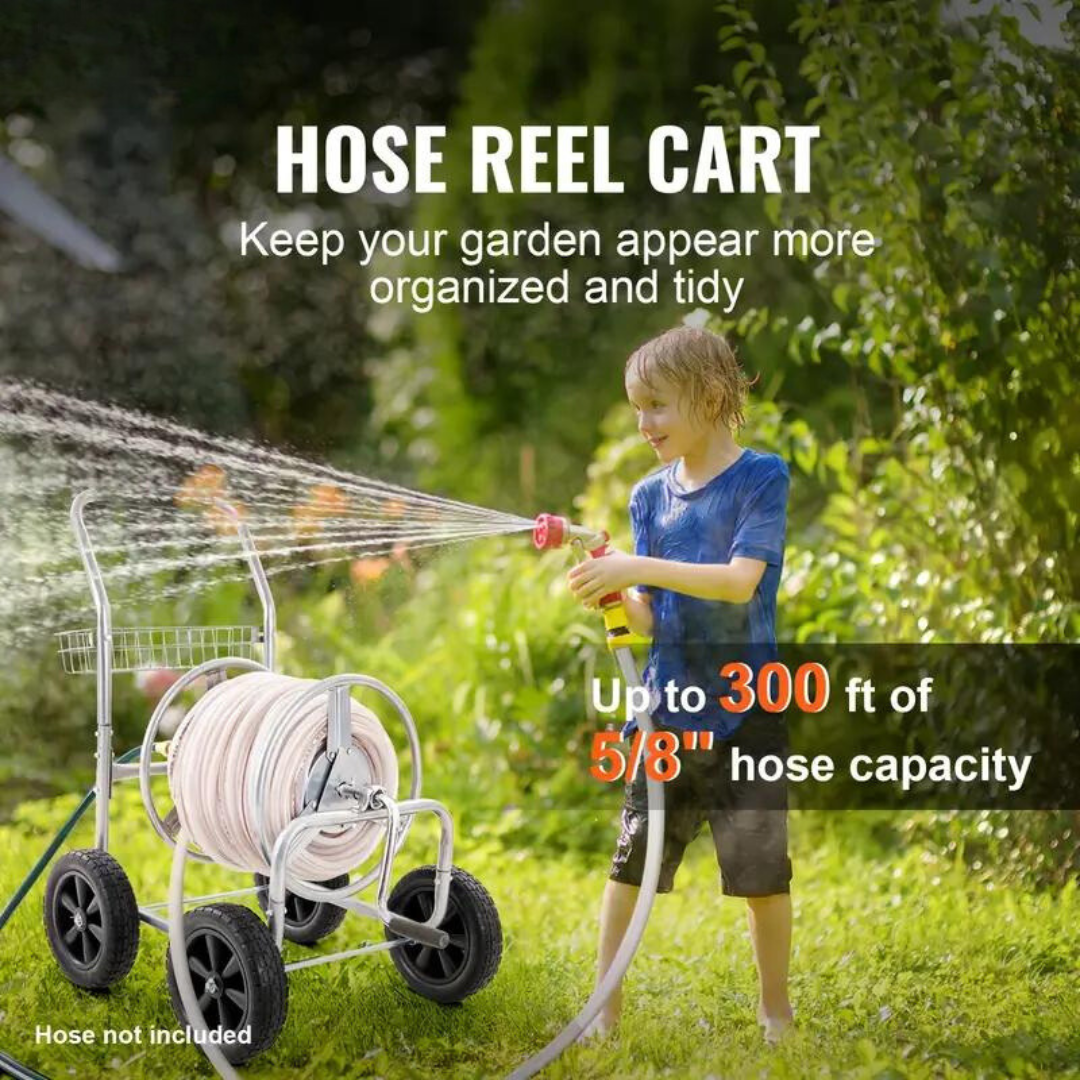 Heavy Duty Metal Garden Hose Reel Cart