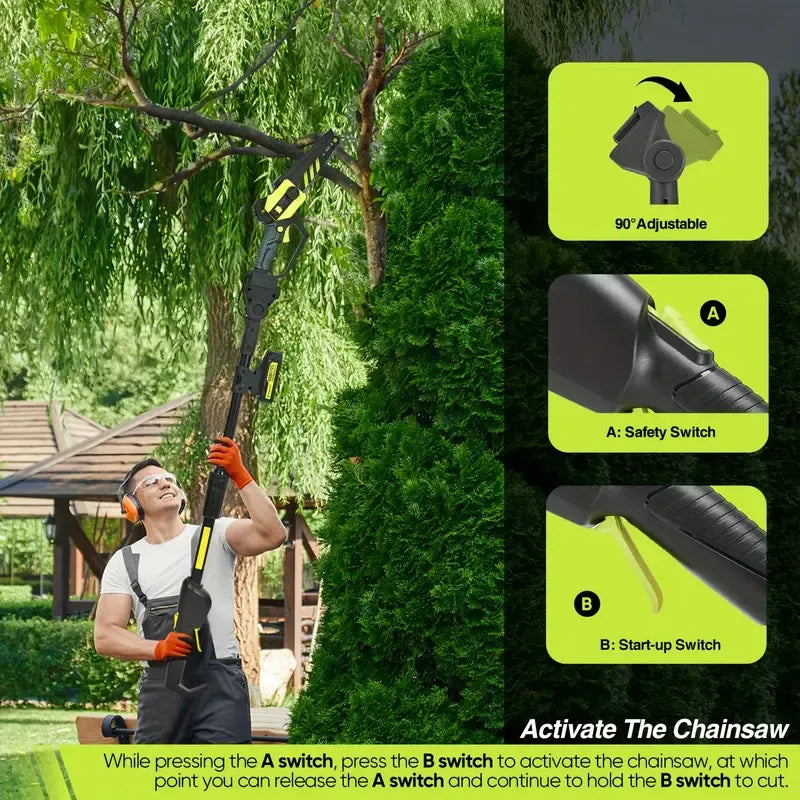 2 in 1 Cordless Pole Pruning Chainsaw