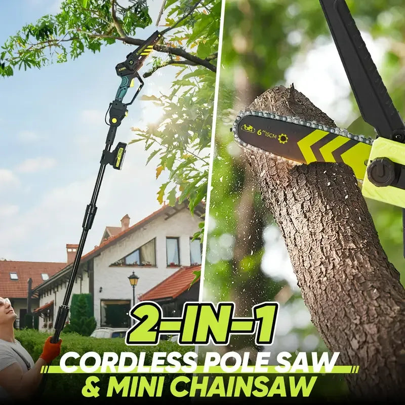 2 in 1 Cordless Pole Pruning Chainsaw