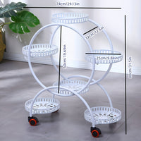 Round Plant Stands Indoor, Black, White & Copper