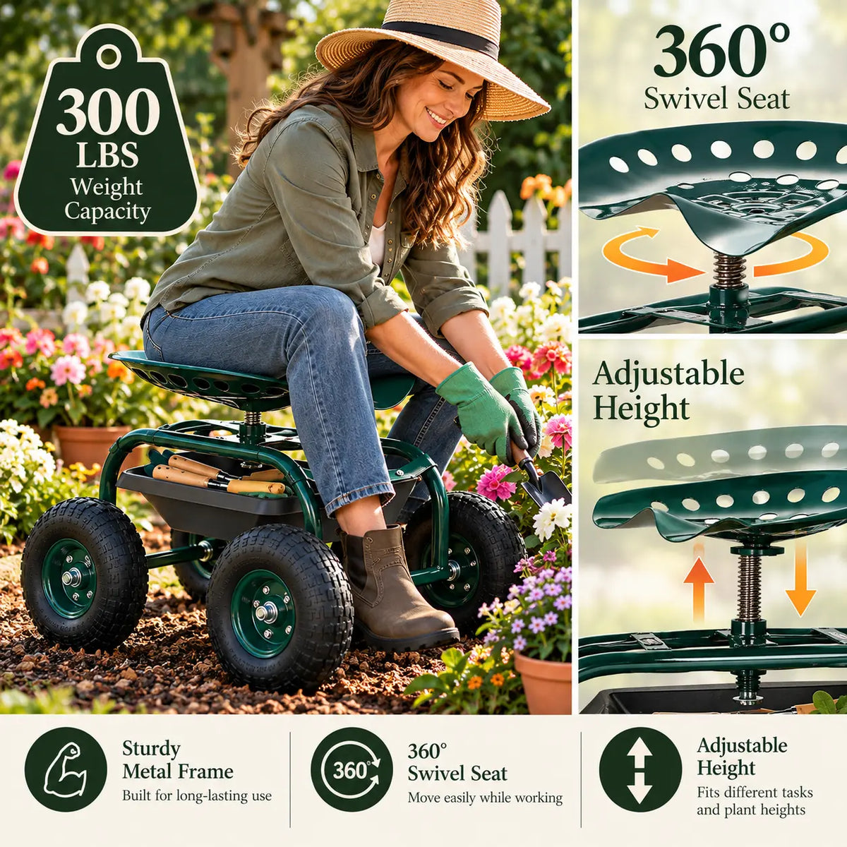 Rolling Garden Seat 