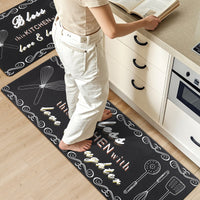 2 Pcs Decorative Kitchen Mats Anti Fatigue