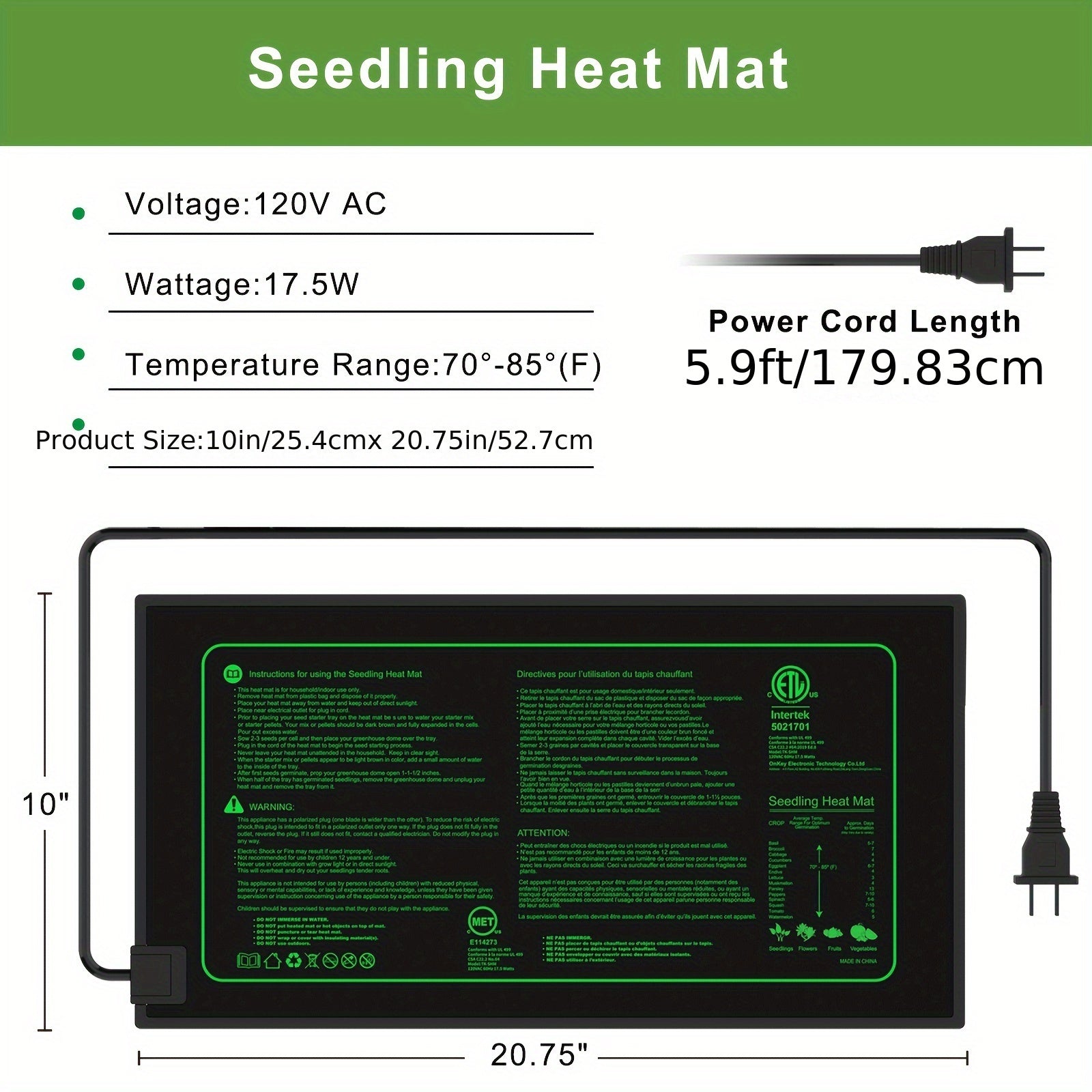 6 Pack Seedling Trays with Grow Lights and Dome