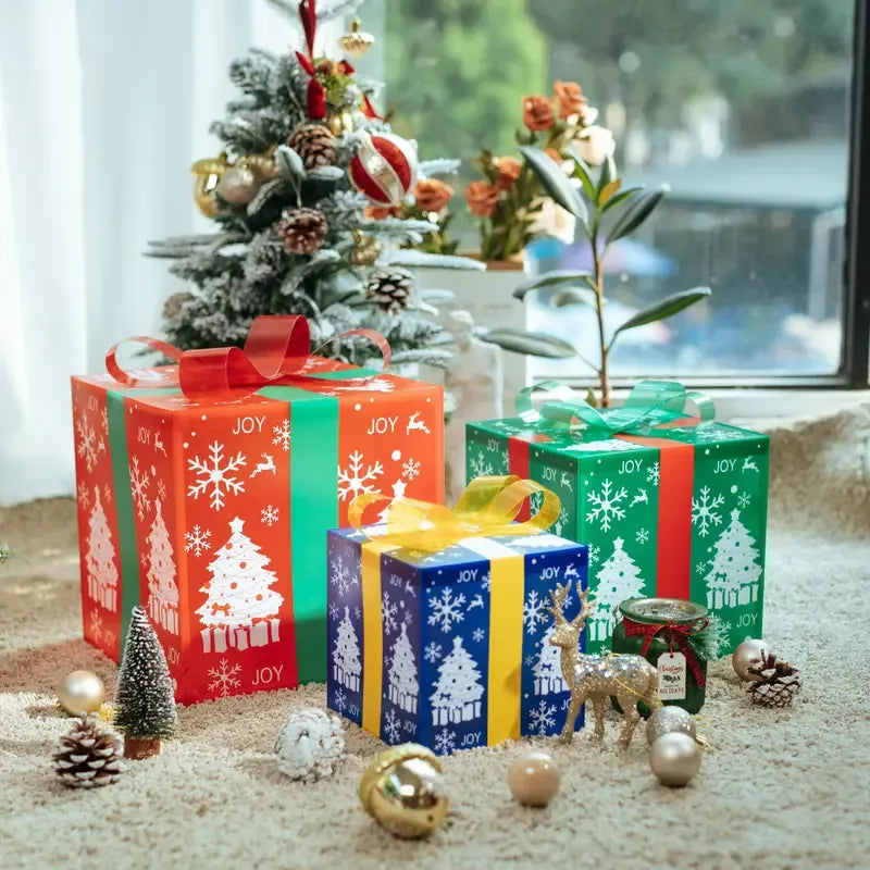 3 Pcs Christmas Gift Box Decor