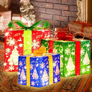 3 Pcs Christmas Gift Box Decor