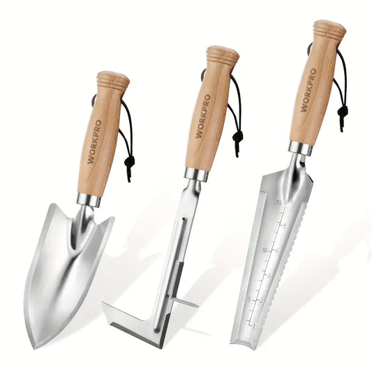 3 Pcs Stainless Steel Garden Tool Set