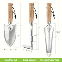 3 Pcs Stainless Steel Garden Tool Set