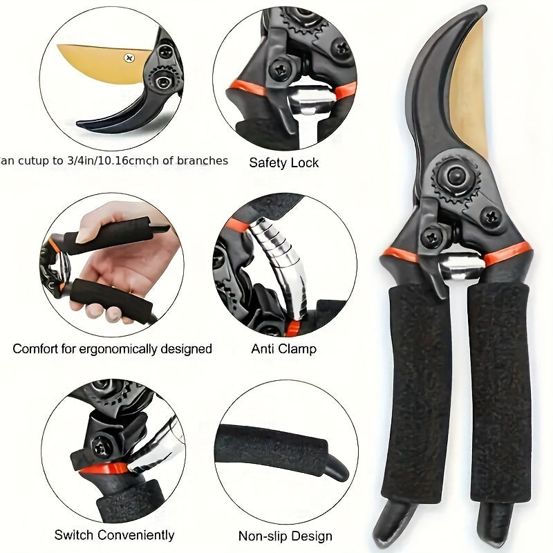 8.5" Professional Titanium Bypass Pruning Shears