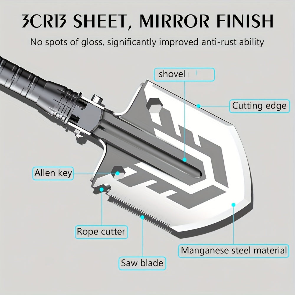 Heavy-Duty Stainless Steel Folding Shovel