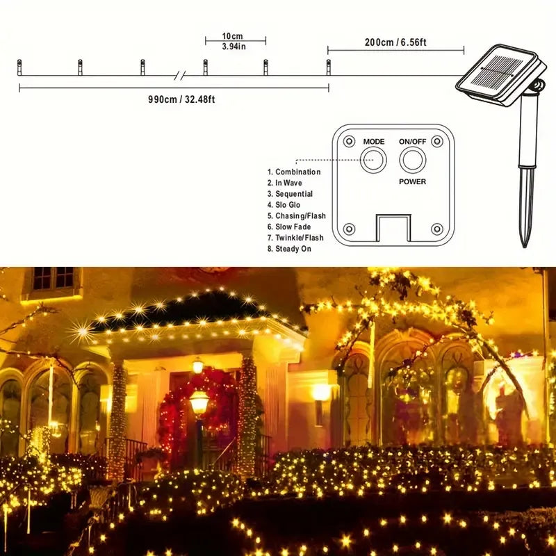 4Packs Solar Christmas String Lights