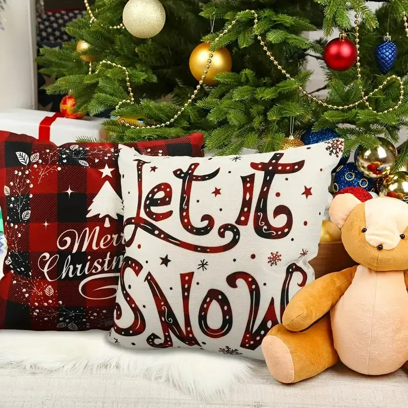 4 Pcs Christmas Pillow Covers 18x18