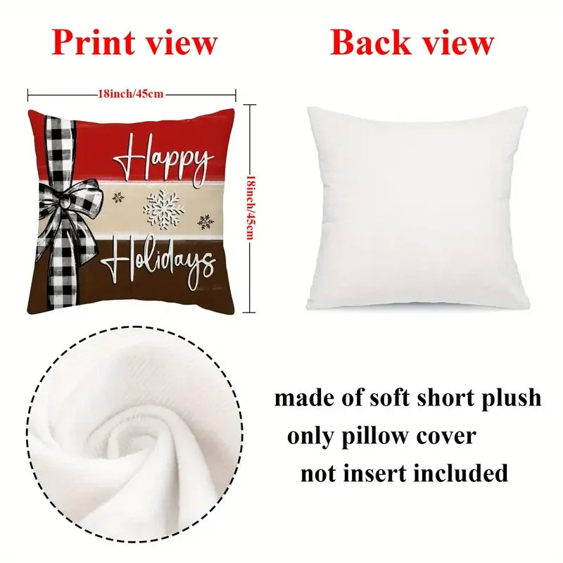 4 Pcs Christmas Pillow Covers 18x18