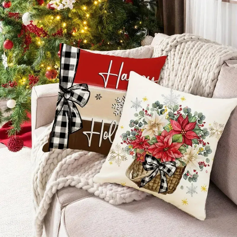 4 Pcs Christmas Pillow Covers 18x18