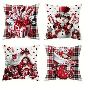 4 Pcs Christmas Pillow Covers 18x18