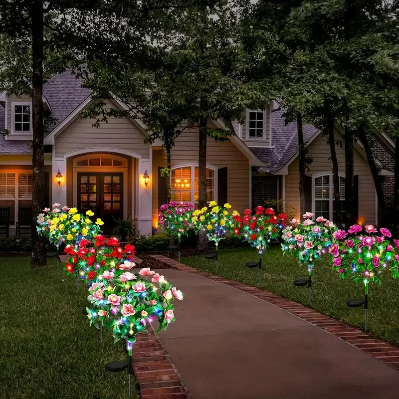 4 Pcs Solar Flower Lights