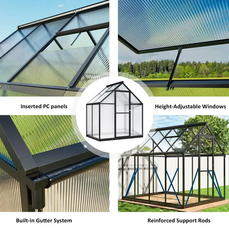 4'x6' Polycarbonate Small Greenhouse