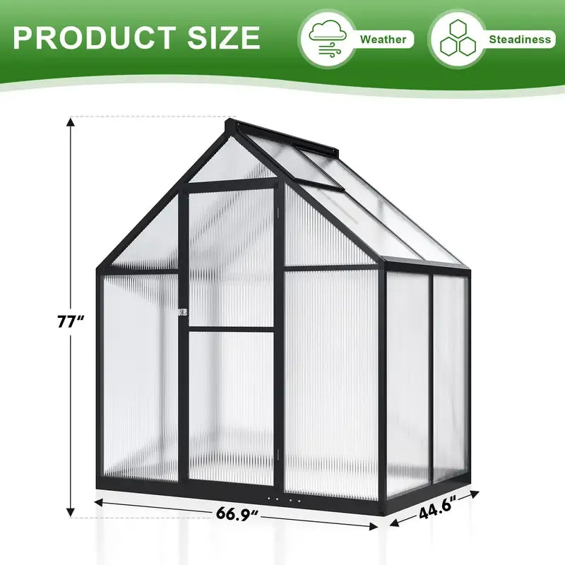 4'x6' Polycarbonate Small Greenhouse