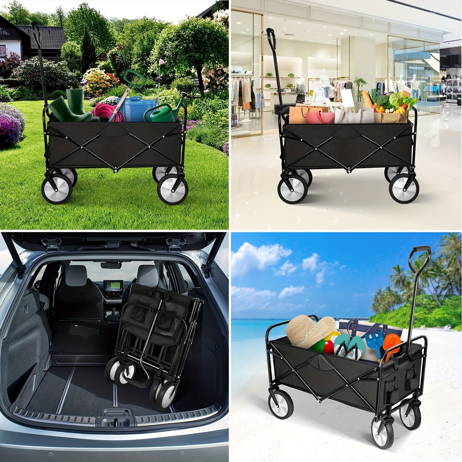 Rolling Garden Cart With 360 Degree Swivel Wheels