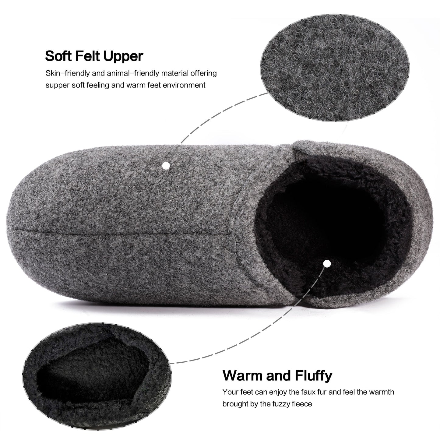 Mens Faux Fur Slippers