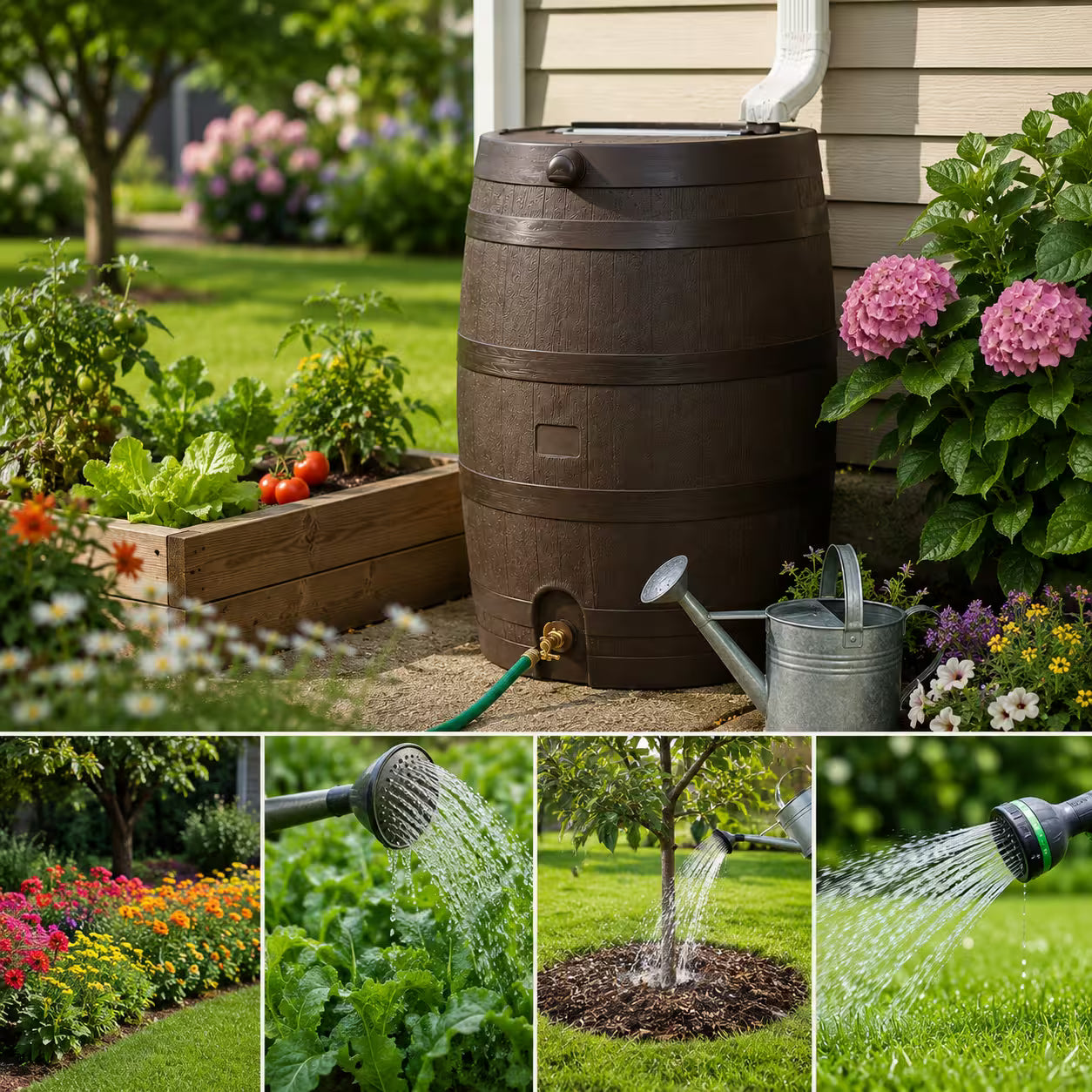 50 Gallon Flat Back Rain Barrel 