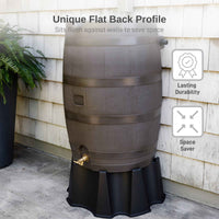 50 Gallon Flat Back Rain Barrel with Brass Spigot & Overflow Valve