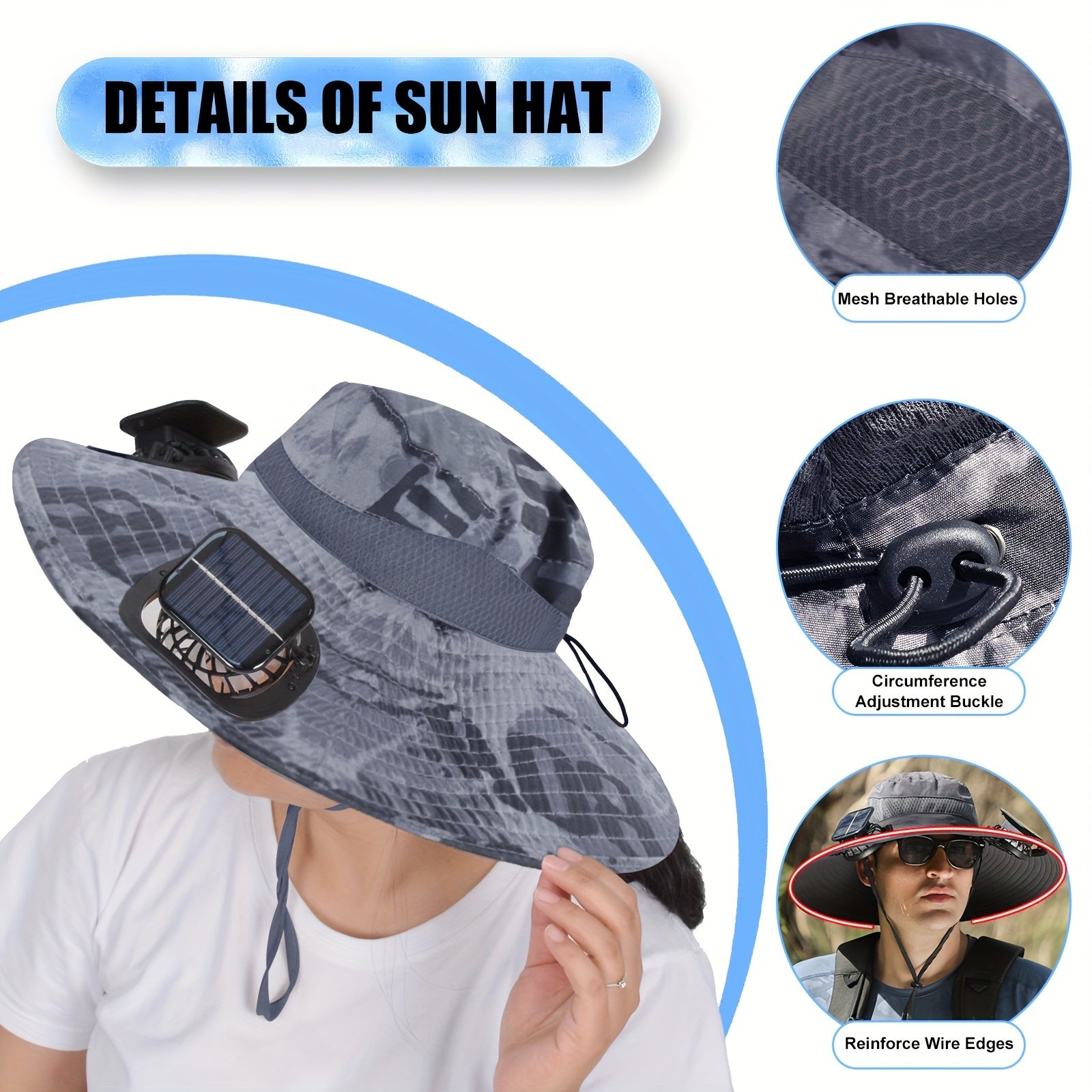 Sun Hat with Solar Fan