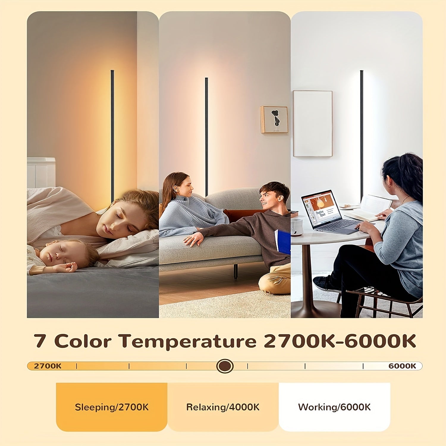 Modern LED Floor Lamp with Remote Control