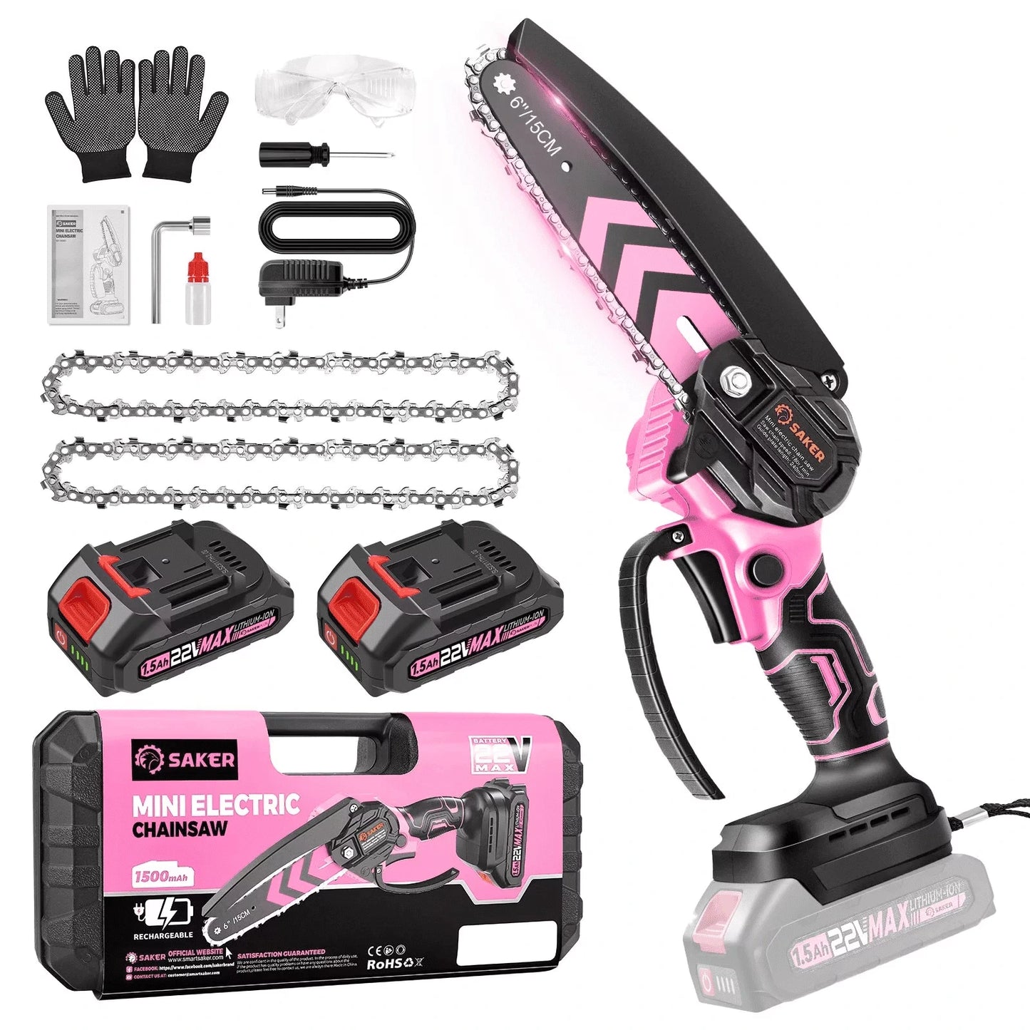 6-Inch Electric Mini Chainsaw Pink