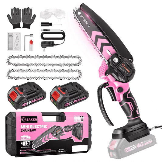 6-Inch Electric Mini Chainsaw Pink