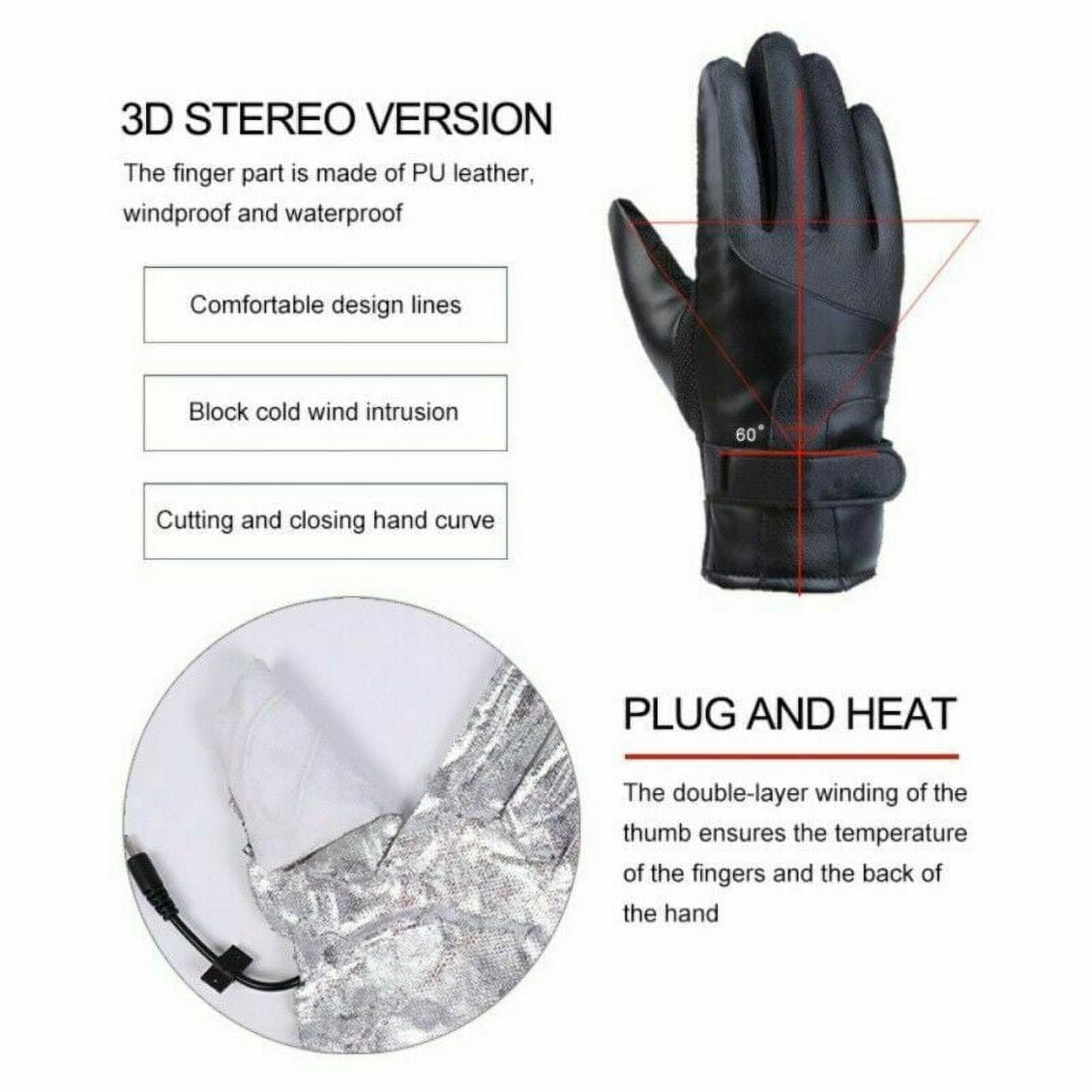 Electric Heated Ski Gloves with Touchscreen Finger