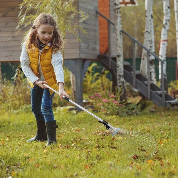 Adjustable Leaf Rake with Telescoping Handle