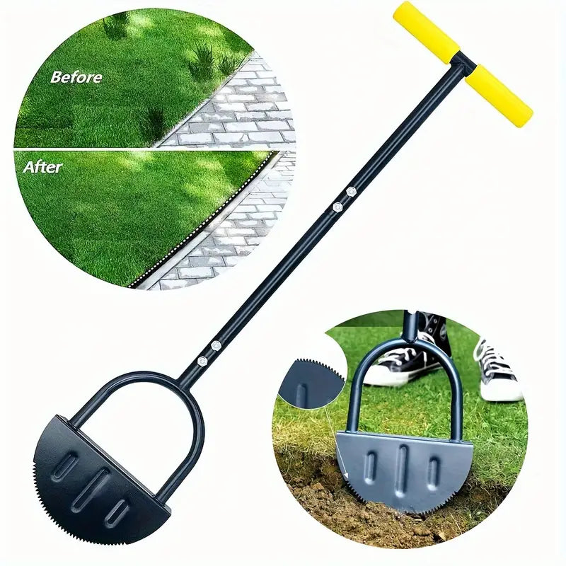 1pc Heavy-Duty Half-Moon Garden Edger Tool