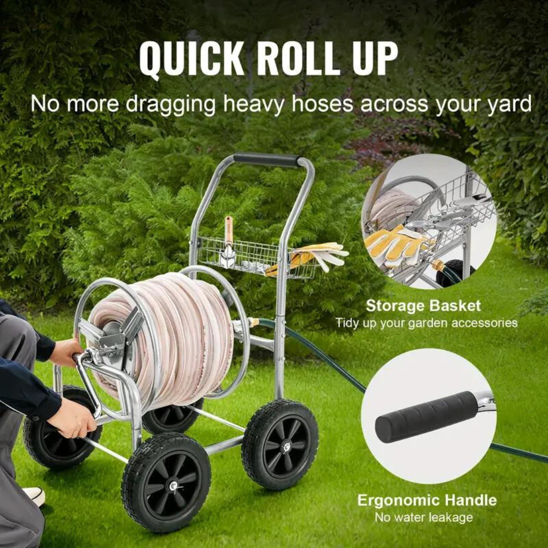 Heavy Duty Metal Garden Hose Reel Cart