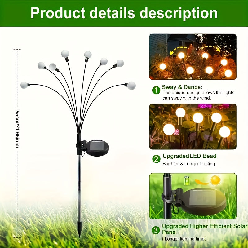 32 LED Firefly Solar Lights for Garden | RGB Garden Lights