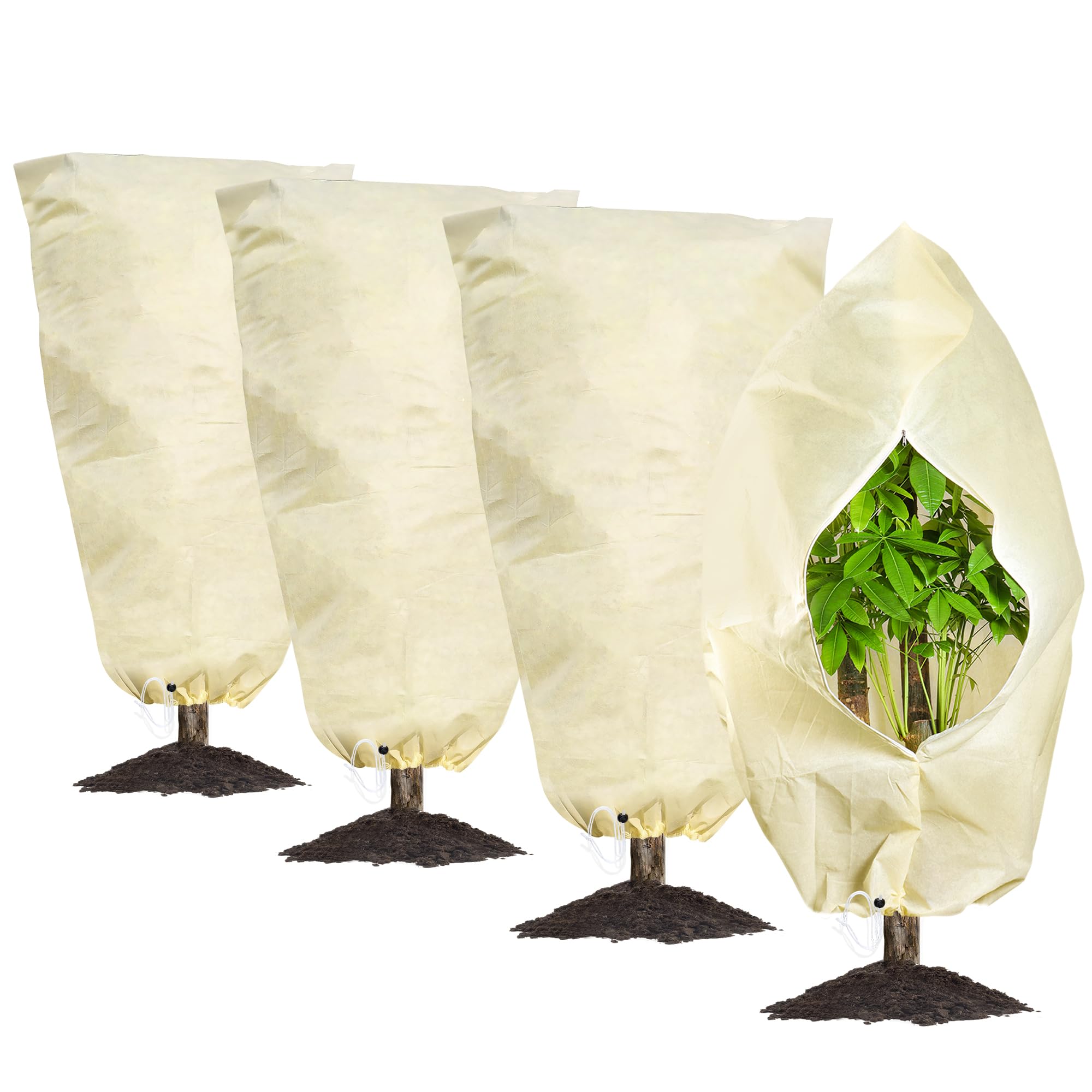 MIXC 2 Packs Plant Covers Freeze Protection, 59" x 19.7" x 21.7" Winter Plant Cover Cold Weather Tree Frost Cloth Warm Blankets Shrub Covers for Outdoor Plant