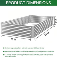 OZMSHF 3 Pack Raised Beds for Gardening, Corrugated Galvanized Steel Raised Garden Bed, Outdoor Metal Above Ground Garden Bed for Vegetables and Flowers-36x18Inch