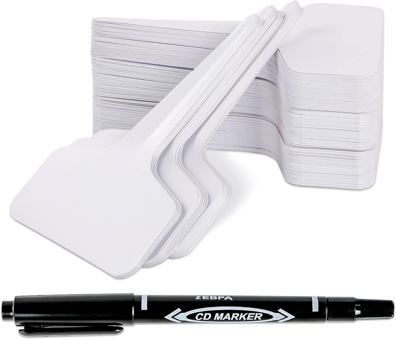 Plant Labels 200Pcs 4 InchT-Type Plant Name Tags Garden Seed Labels Markers Plastic Tag for Outdoor Waterproof Plant Label Stakes with Permanent Marking Pen